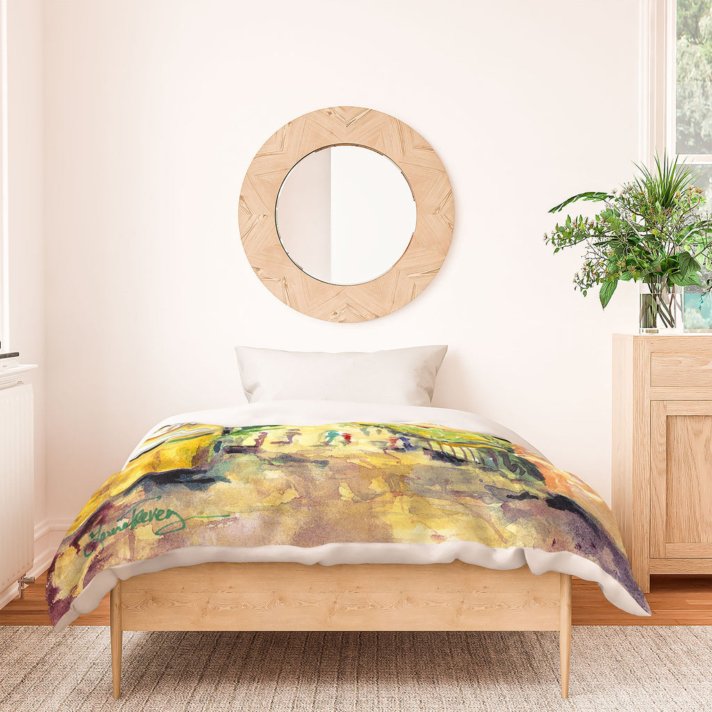 Laura Trevey Valldemossa Village Duvet Cover