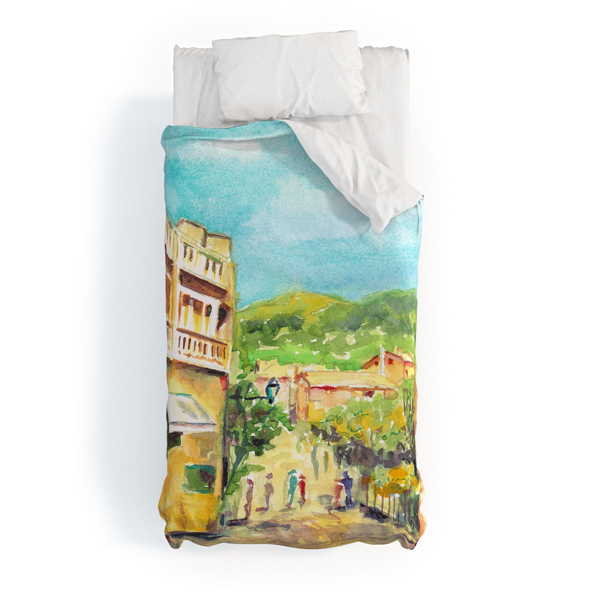 Laura Trevey Valldemossa Village Duvet Cover