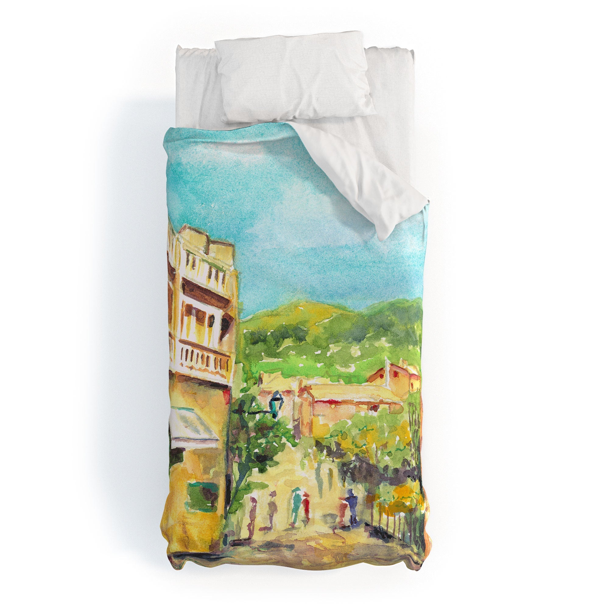 Laura Trevey Valldemossa Village Duvet Cover