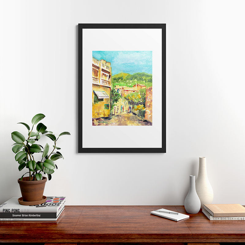 Laura Trevey Valldemossa Village Framed Art Print