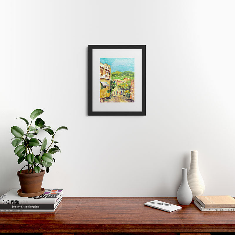 Laura Trevey Valldemossa Village Framed Art Print