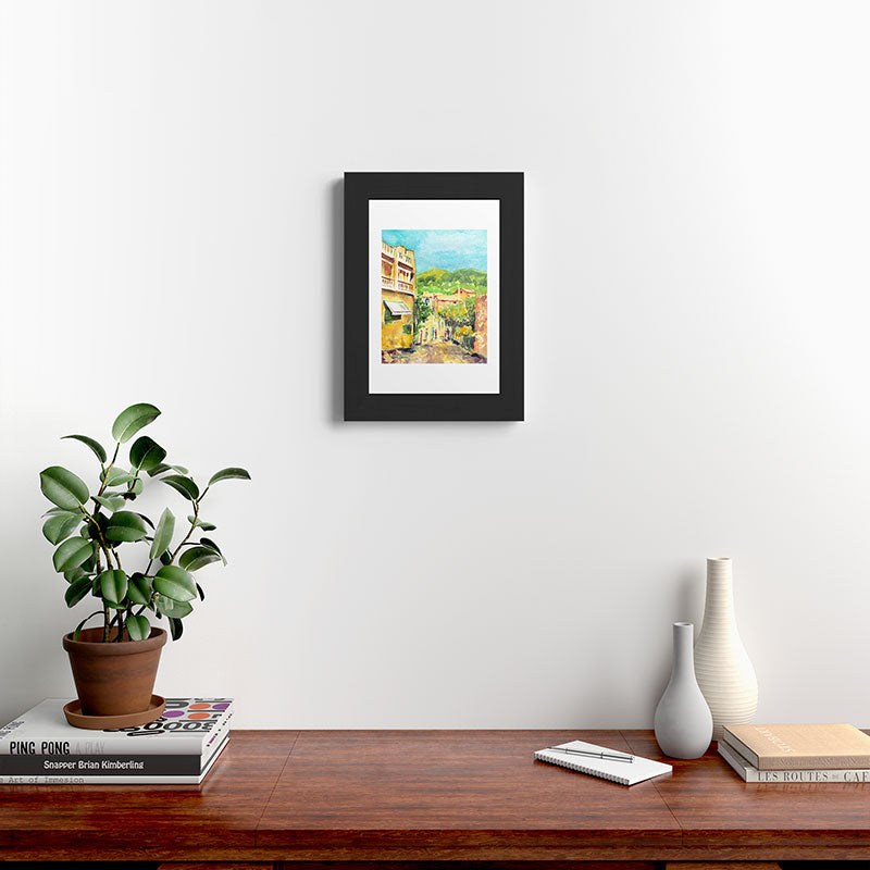 Laura Trevey Valldemossa Village Framed Art Print