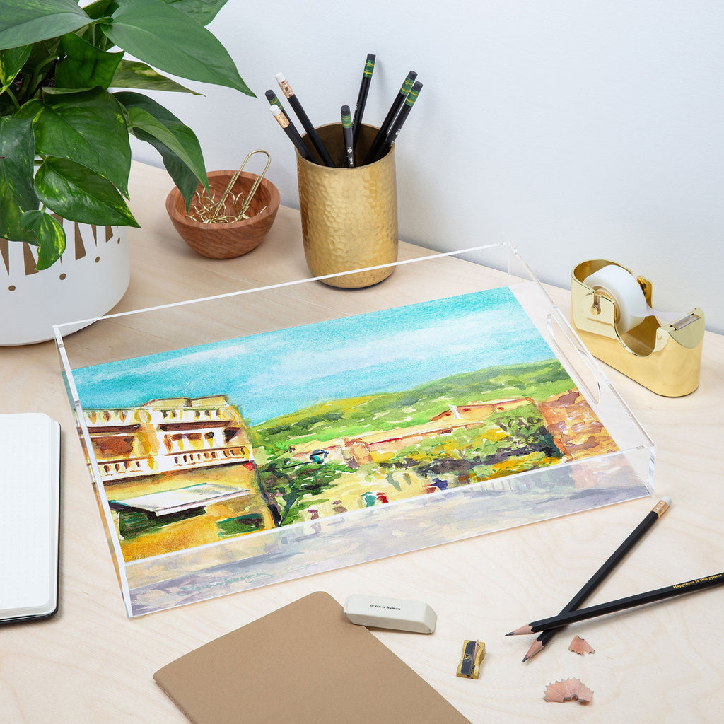 Laura Trevey Valldemossa Village Acrylic Tray