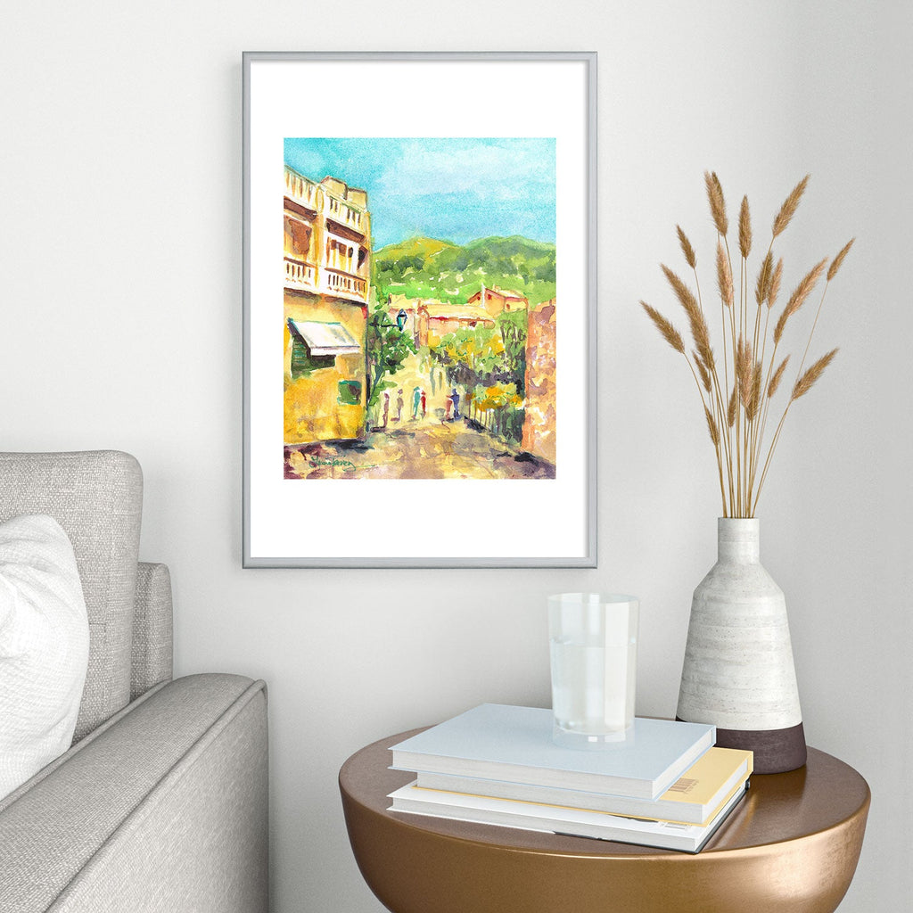 Laura Trevey Valldemossa Village Metal Framed Art Print