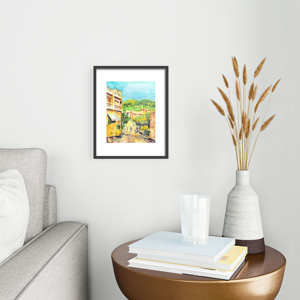 Laura Trevey Valldemossa Village Metal Framed Art Print