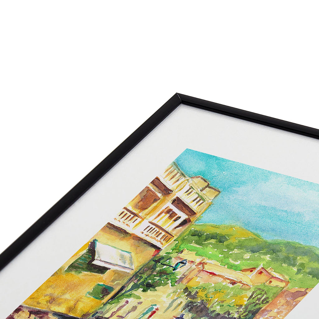 Laura Trevey Valldemossa Village Metal Framed Art Print