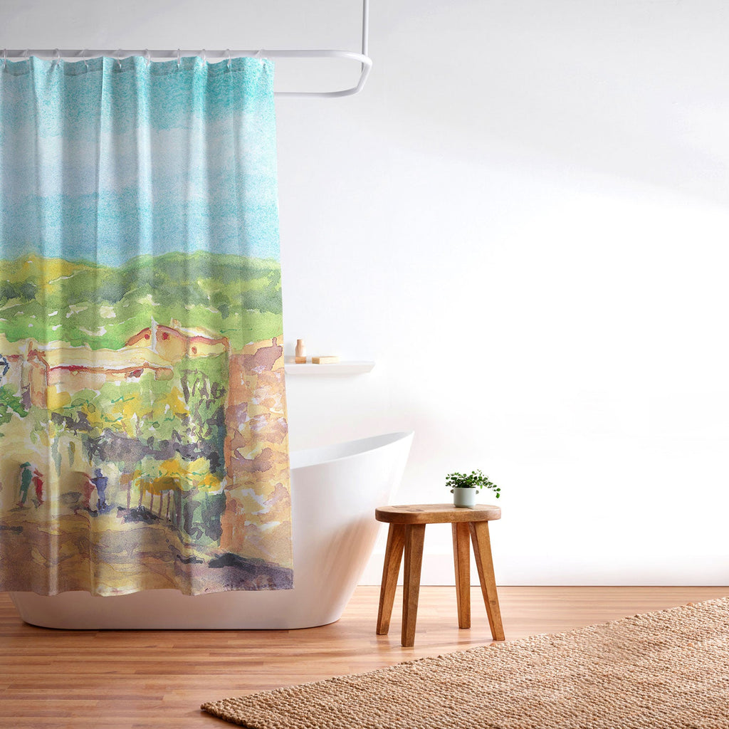 Laura Trevey Valldemossa Village Shower Curtain