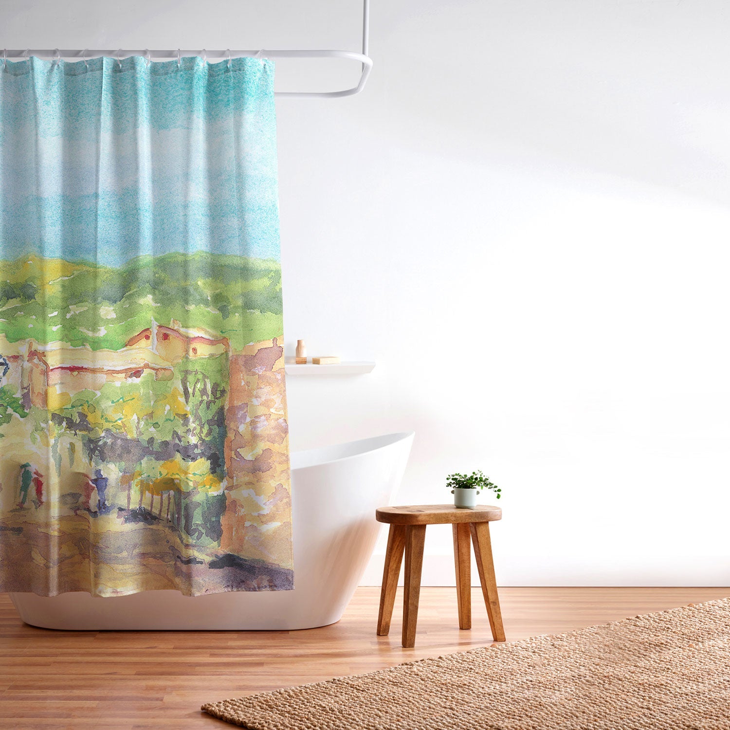 Laura Trevey Valldemossa Village Shower Curtain