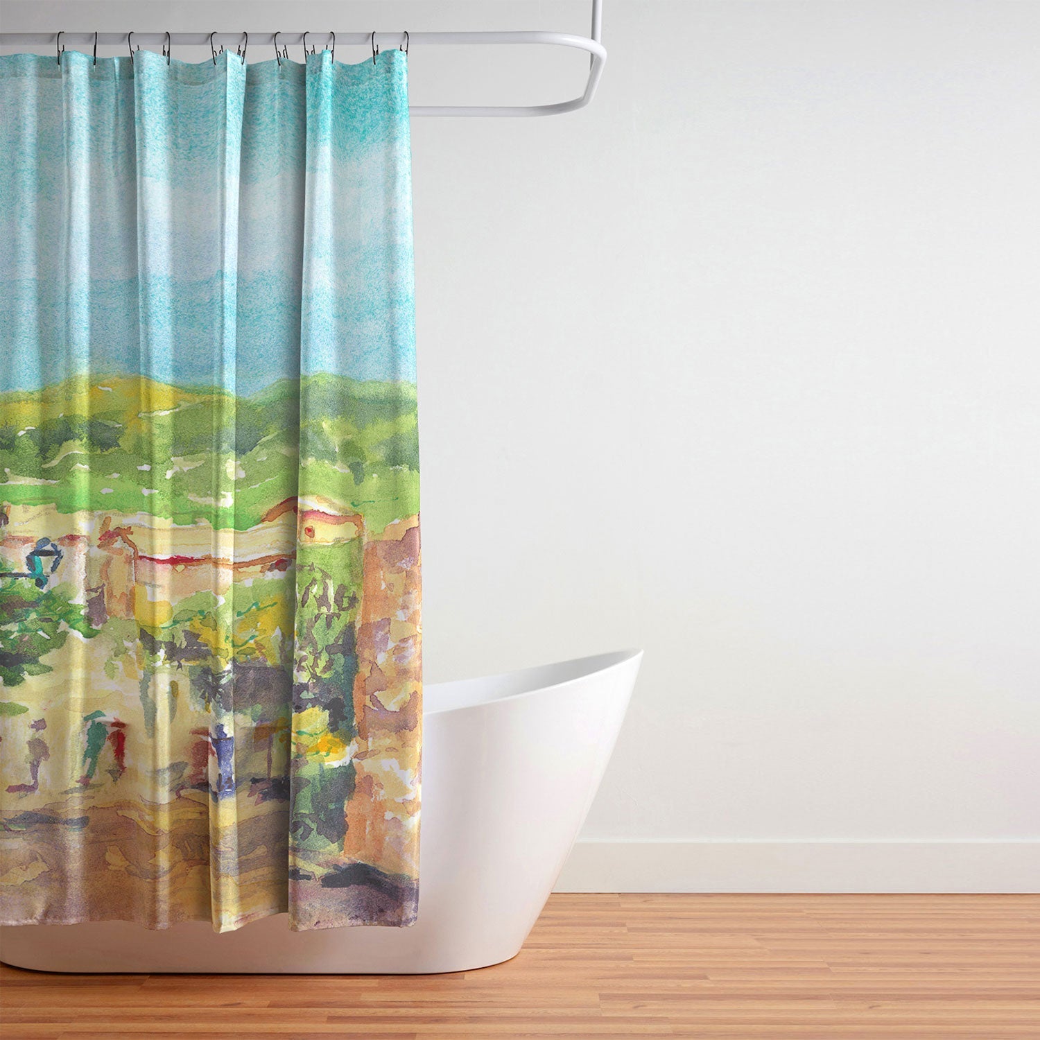 Laura Trevey Valldemossa Village Shower Curtain
