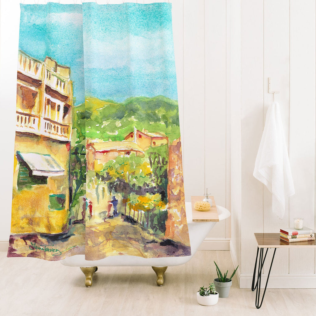 Laura Trevey Valldemossa Village Shower Curtain