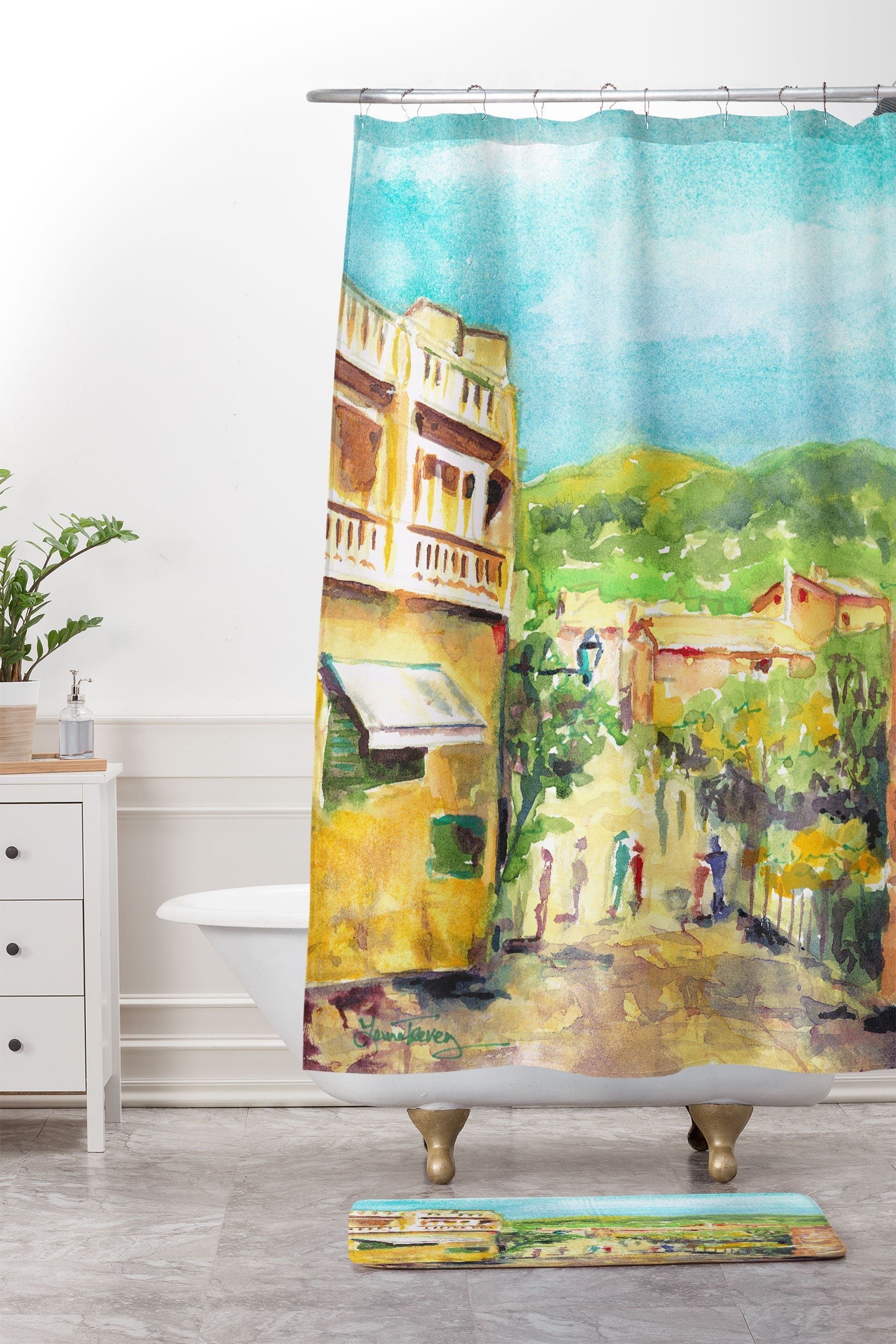 Laura Trevey Valldemossa Village Memory Foam Bath Mat