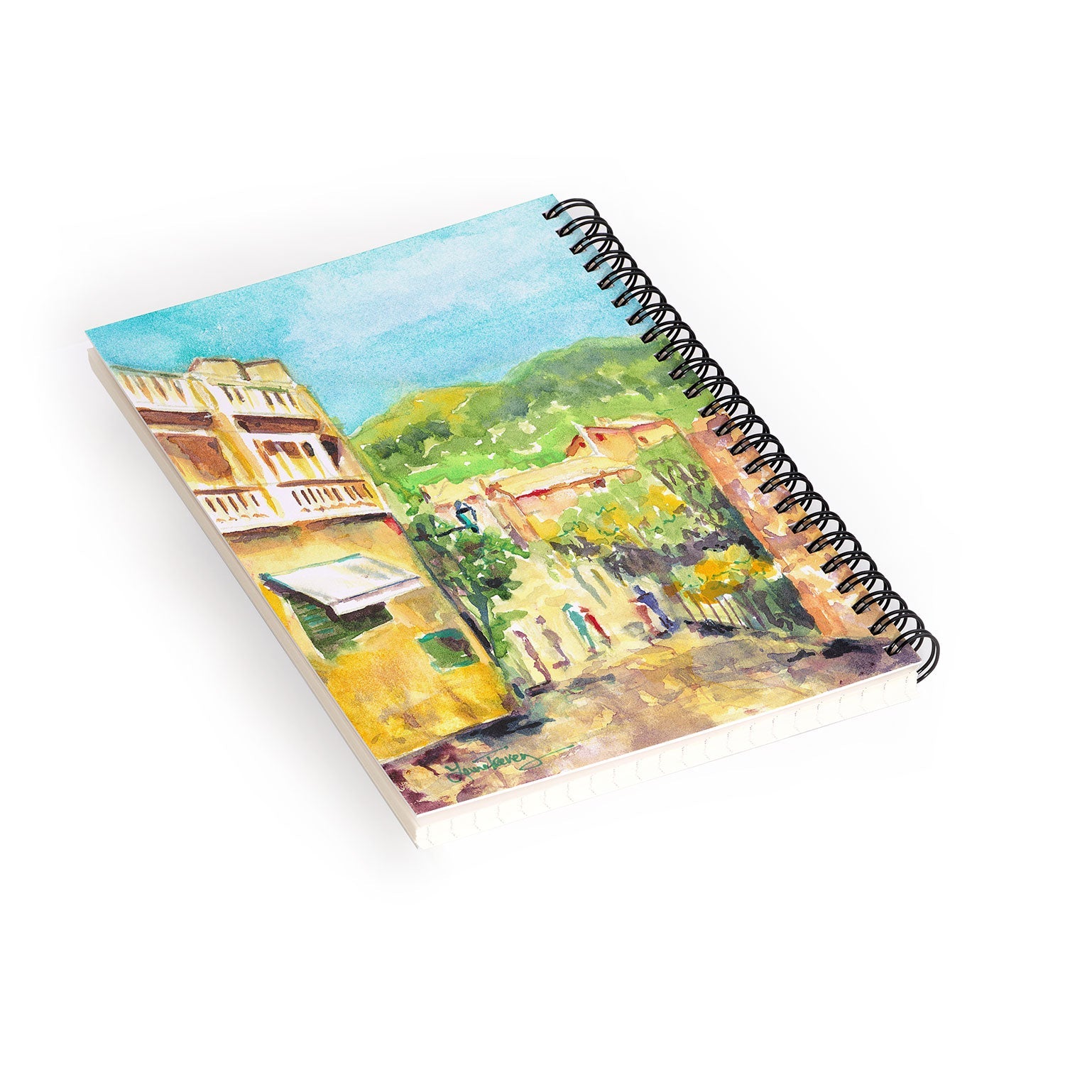 Laura Trevey Valldemossa Village Spiral Notebook