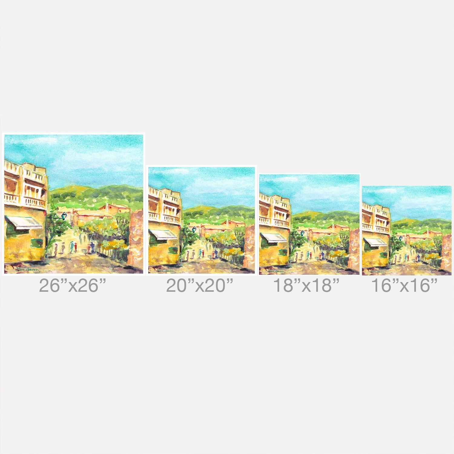Laura Trevey Valldemossa Village Outdoor Throw Pillow