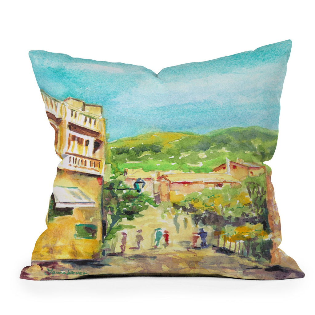 Laura Trevey Valldemossa Village Outdoor Throw Pillow