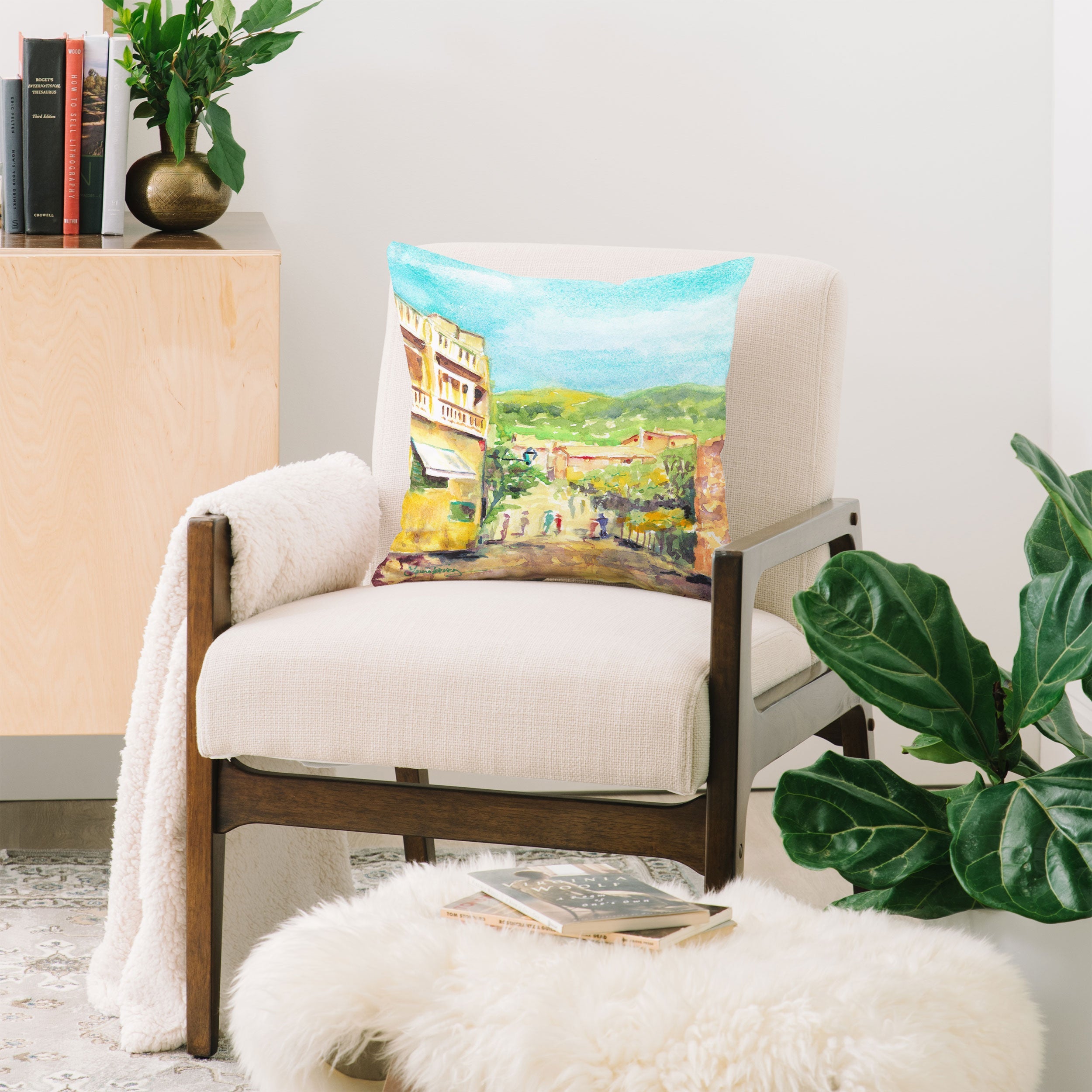 Laura Trevey Valldemossa Village Throw Pillow