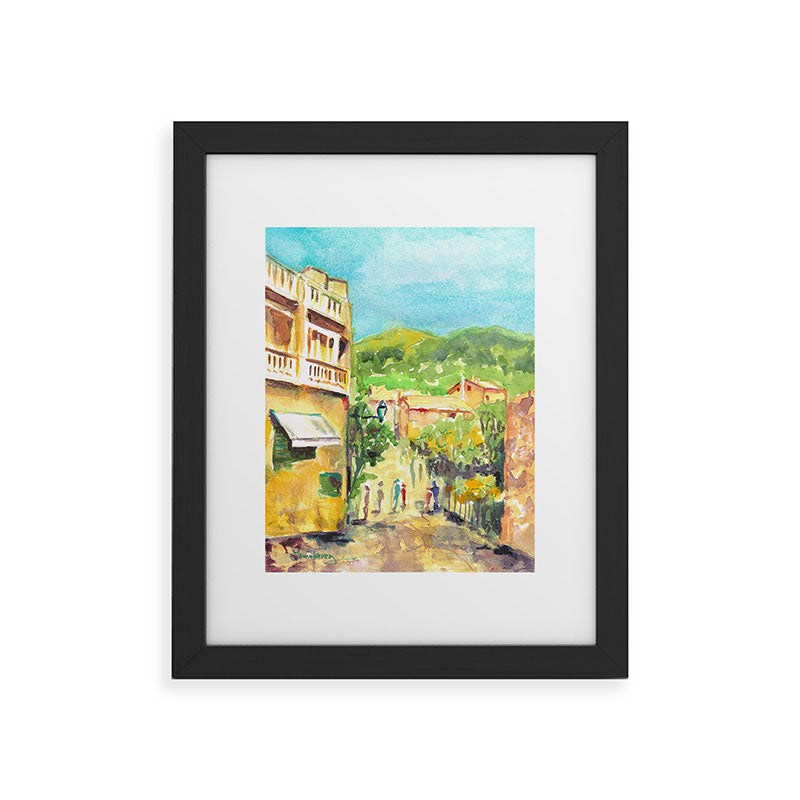 Laura Trevey Valldemossa Village Framed Art Print