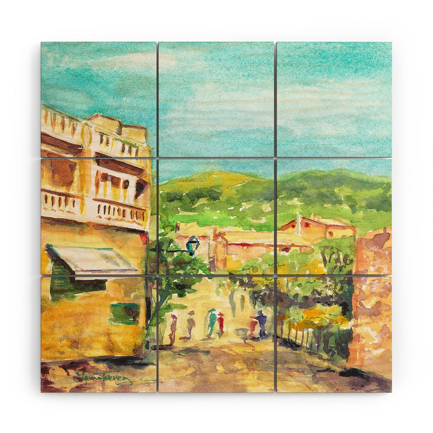 Laura Trevey Valldemossa Village Wood Wall Mural