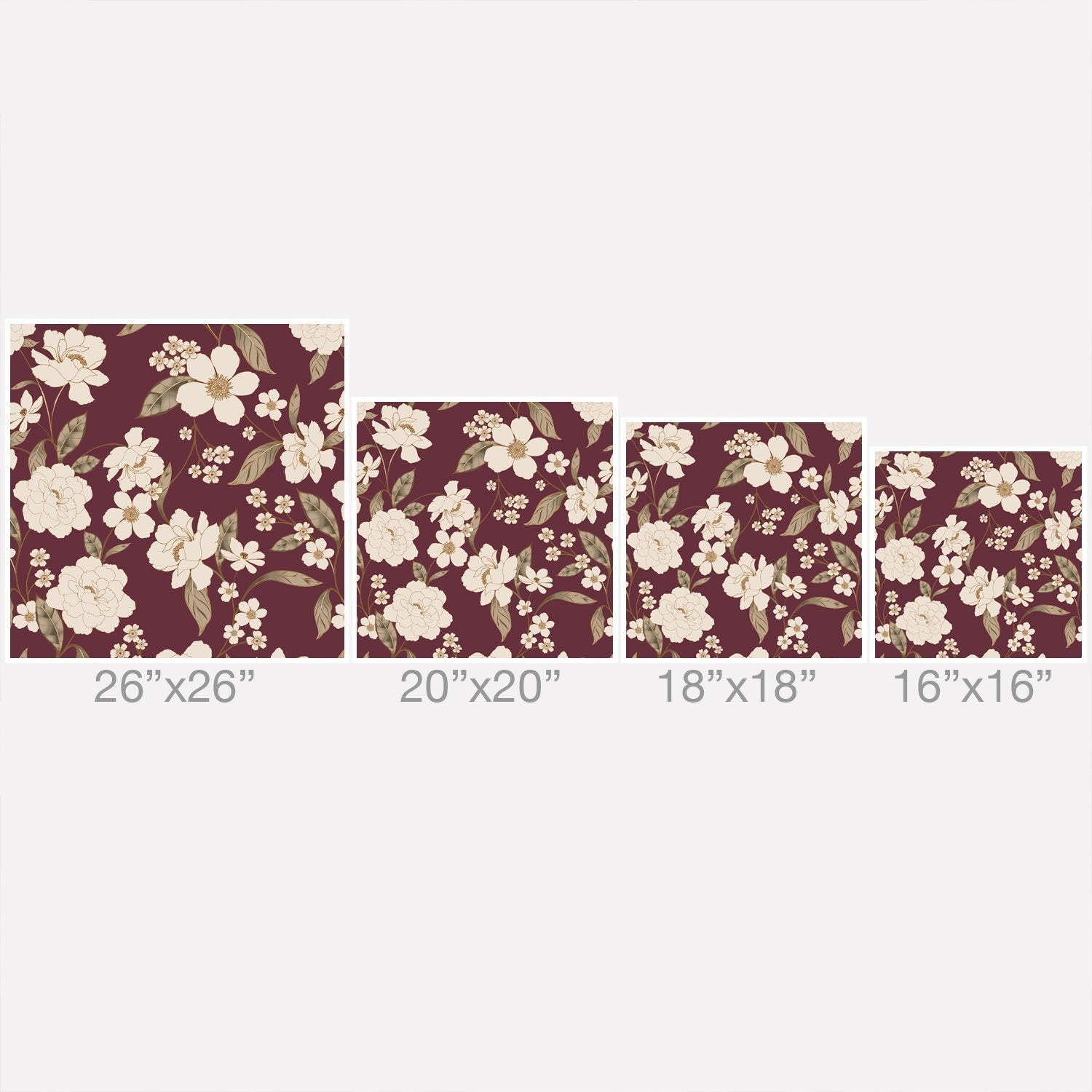 Gabriela Fuente Burgundy Floral Roberta Outdoor Throw Pillow