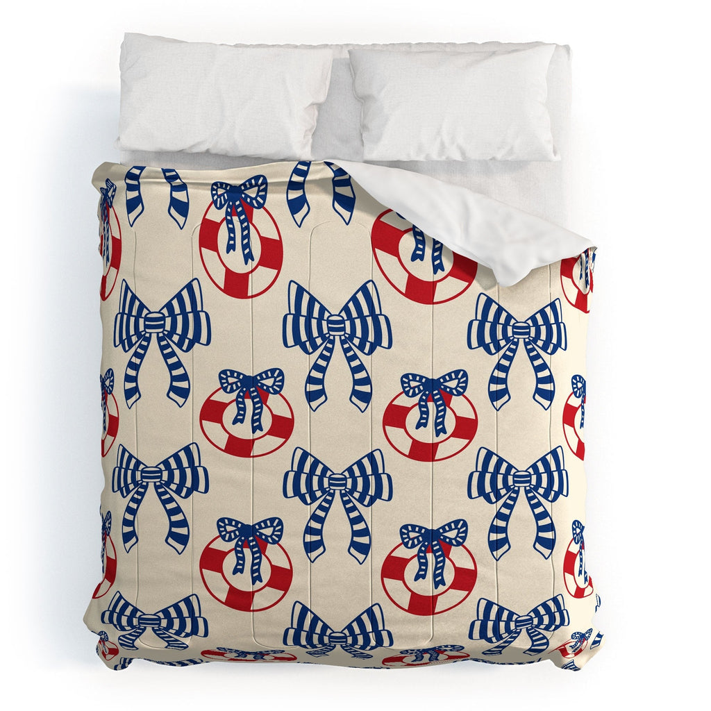 Design by Spark Nautical Christmas Bows Comforter