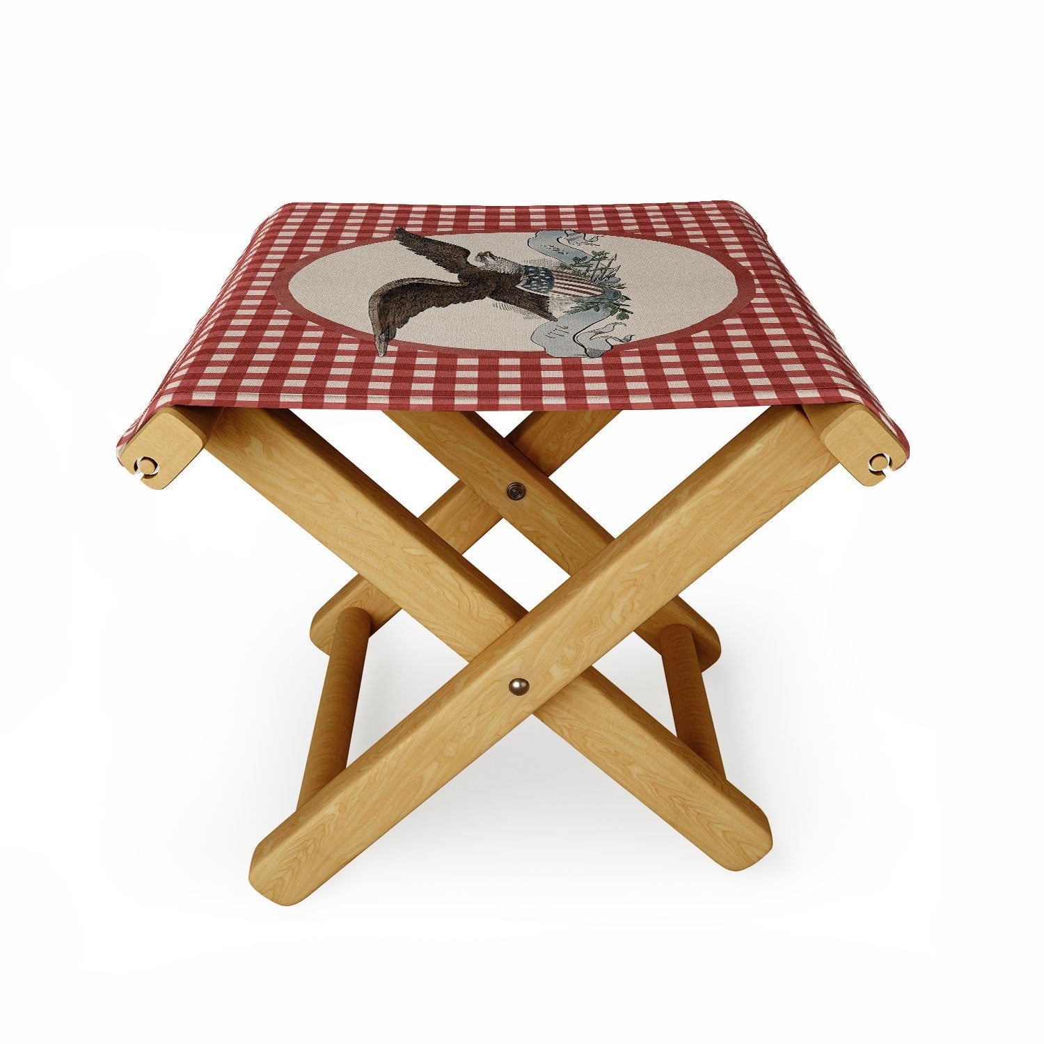 DENY Designs Gingham Eagle Folding Stool