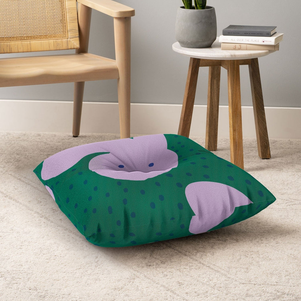 Camilla Foss Pebbles and Rabbit Floor Pillow Square