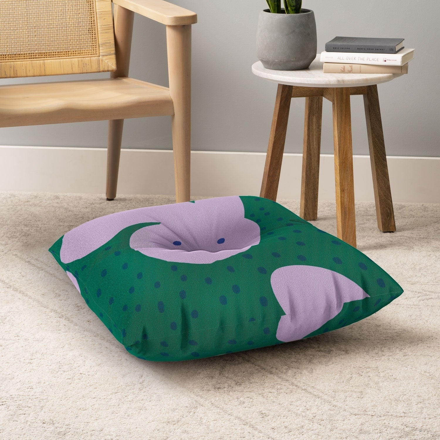 Camilla Foss Pebbles and Rabbit Floor Pillow Square