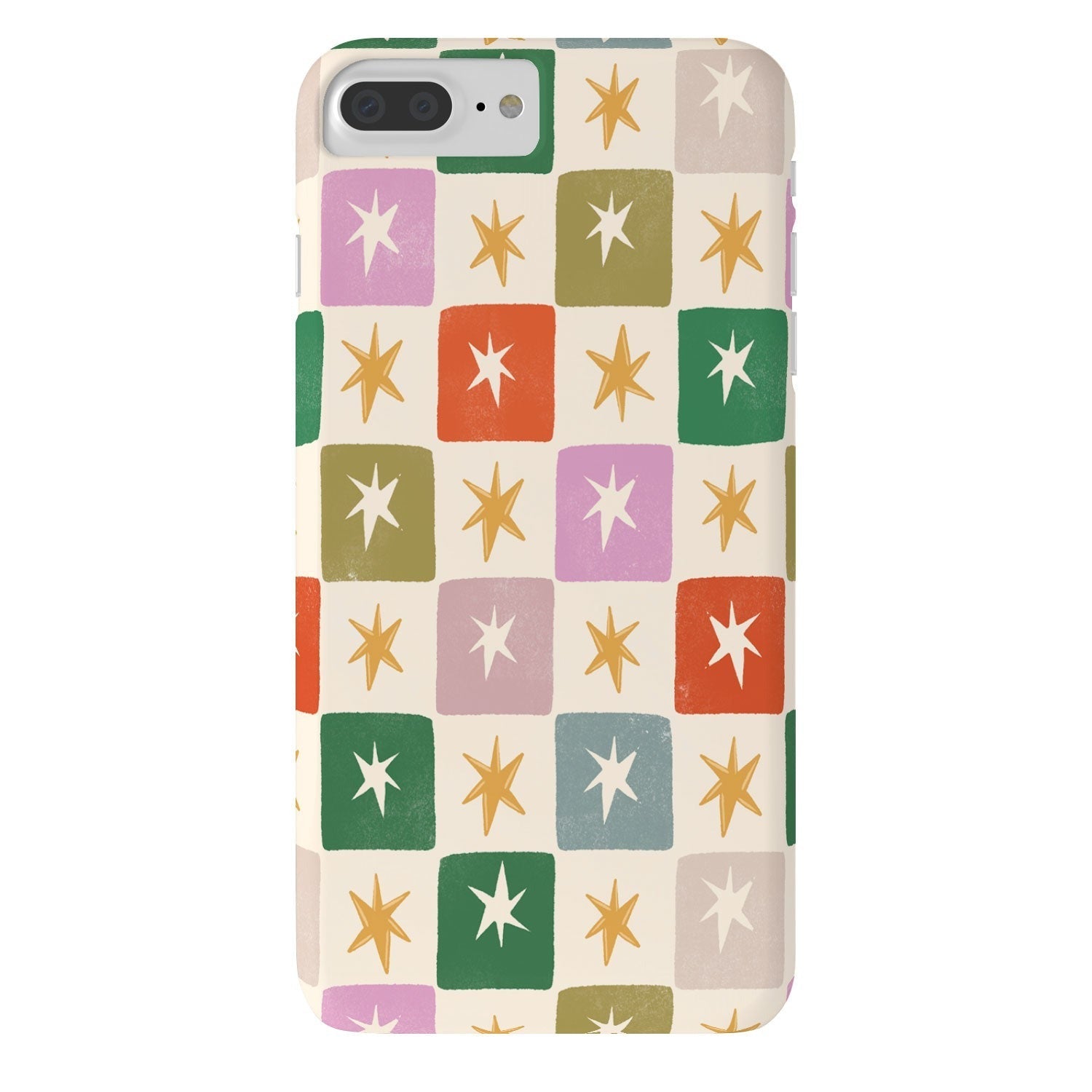 LouBruzzoni Retro Star Block Pattern Phone Case
