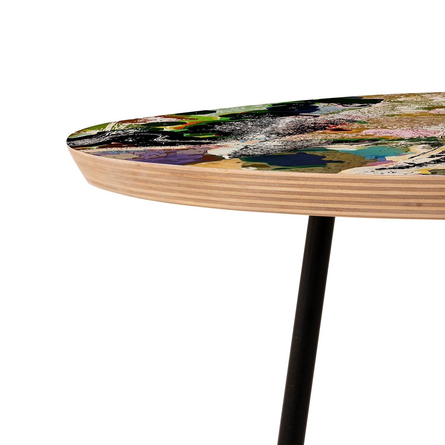 83 Oranges Echoes Beneath the Surface Round Side Table