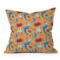 Seta Zakian Sailing Sealife yellow Outdoor Throw Pillow