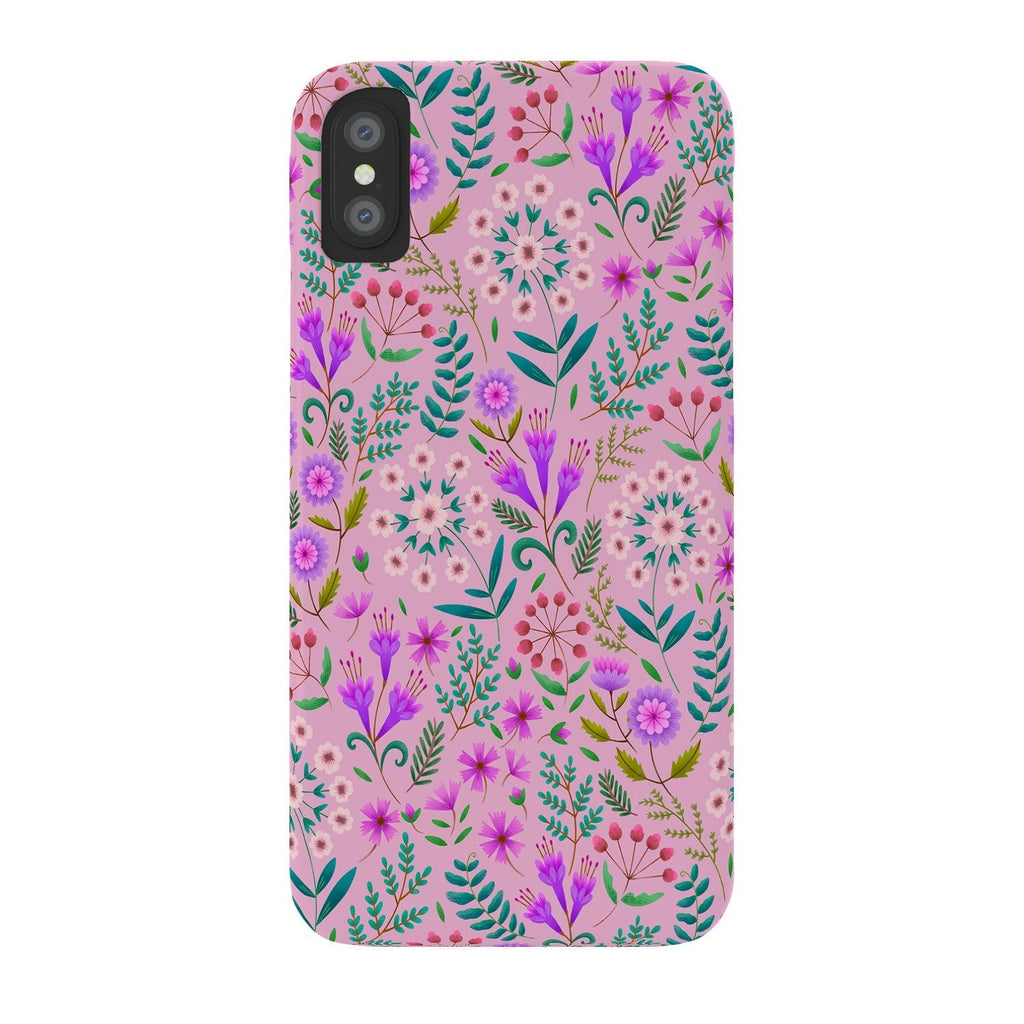 Pimlada Phuapradit Ditsy Purple Floral Half Drop Phone Case