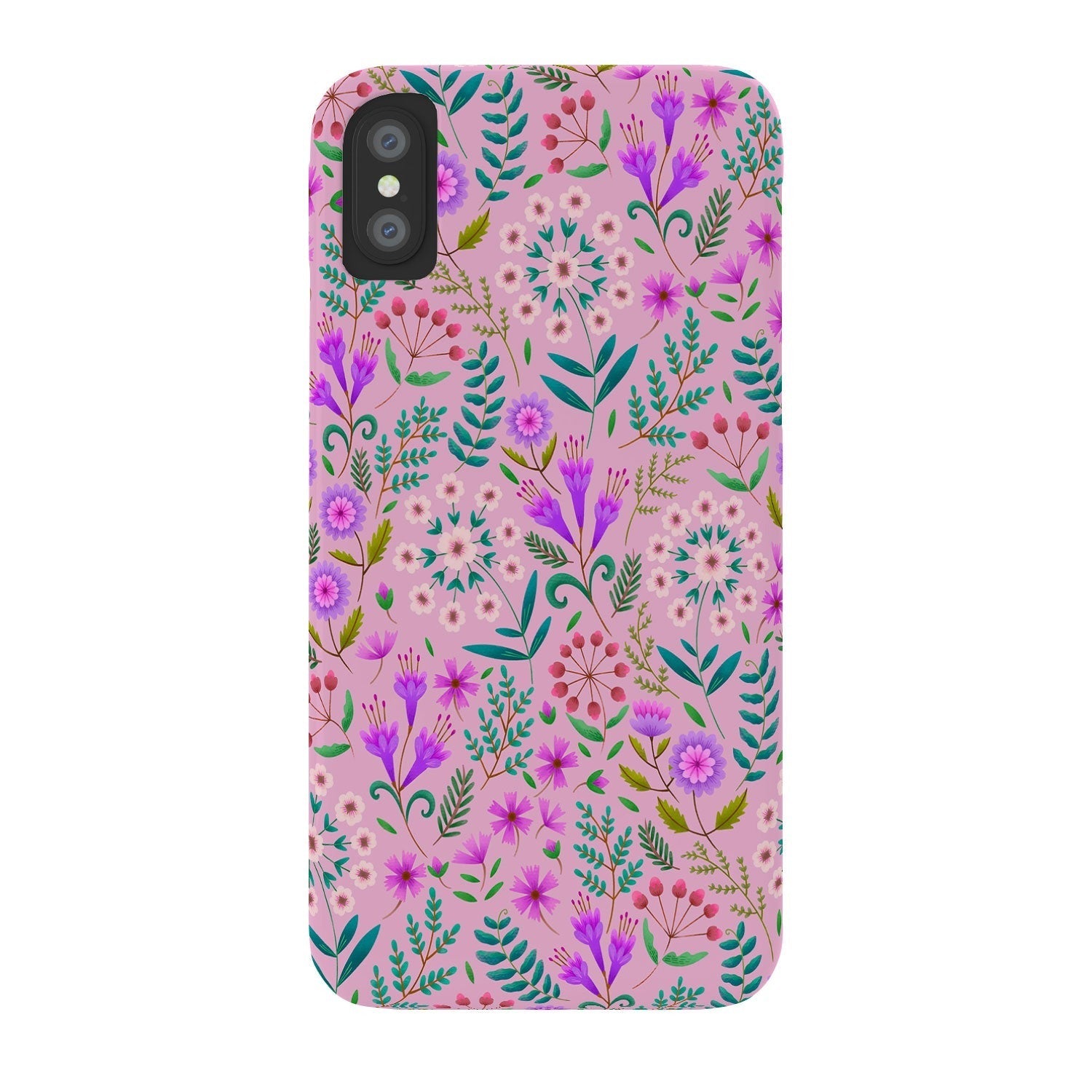 Pimlada Phuapradit Ditsy Purple Floral Half Drop Phone Case