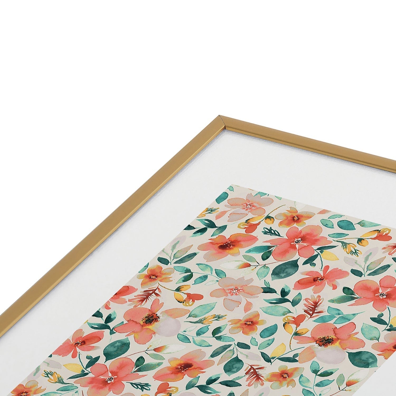 Ninola Design Botanic Retreat Tropical Whimsical Flowers Coral Green Metal Framed Art Print