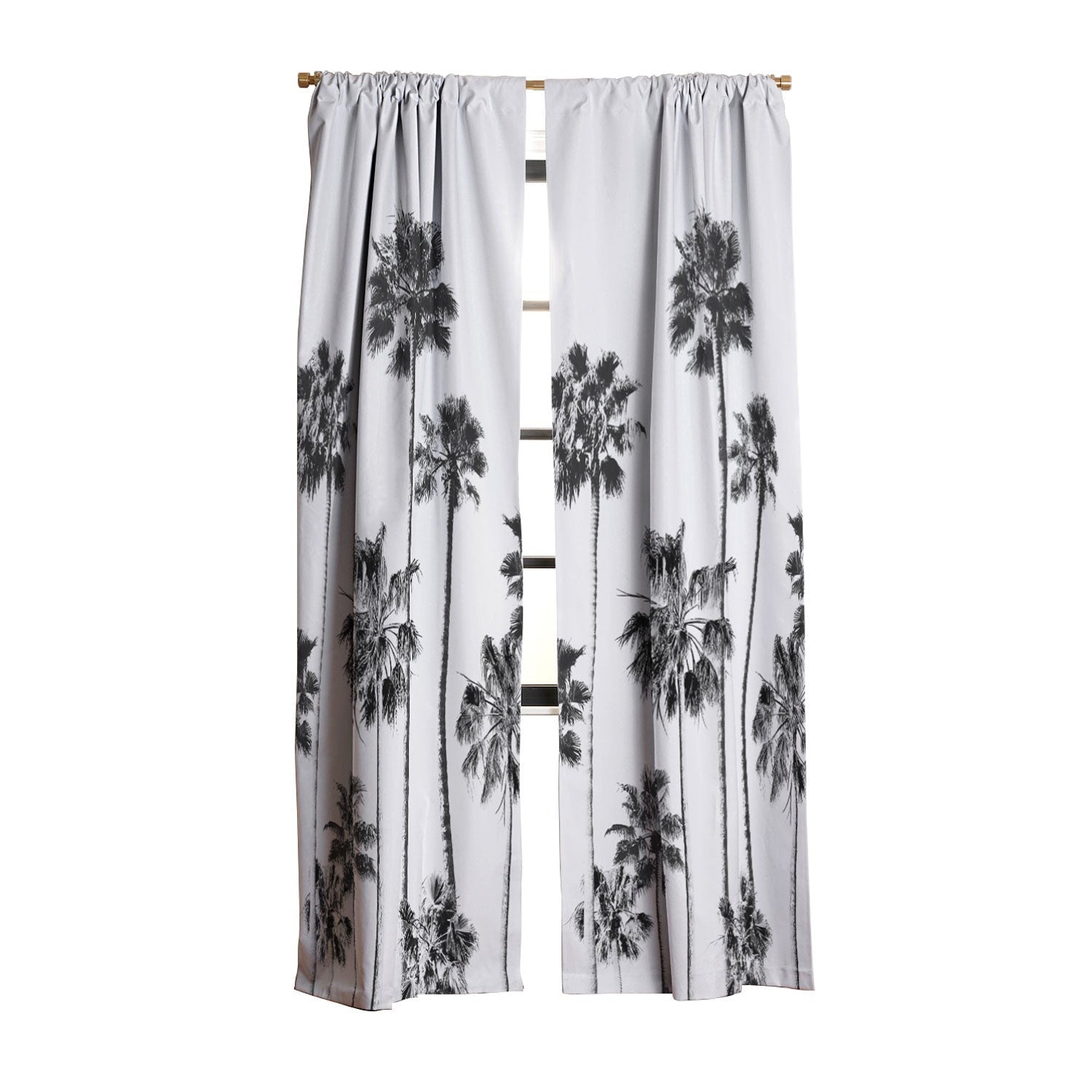 Gal Design Black And White Palms Blackout Non Repeat