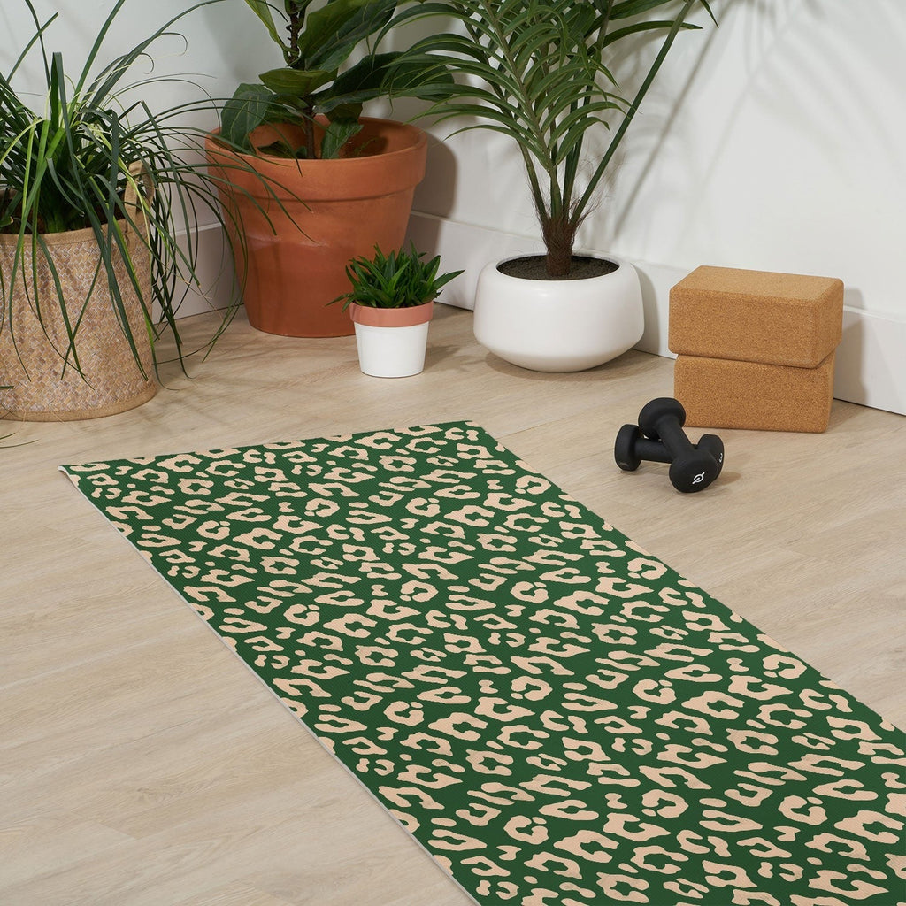 Avenie BR Cheetah Print In Green Yoga Mat