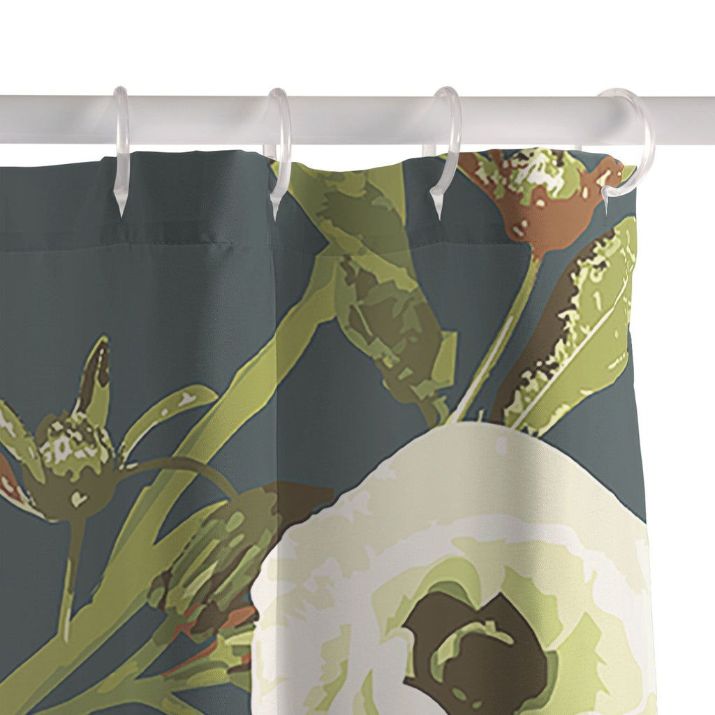 ThirtyOne Illustrations Circa in Olive Shower Curtain