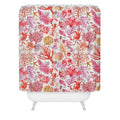 Ninola Design Botanic Retreat Coral Reef Crab Lobster Red Shower Curtain
