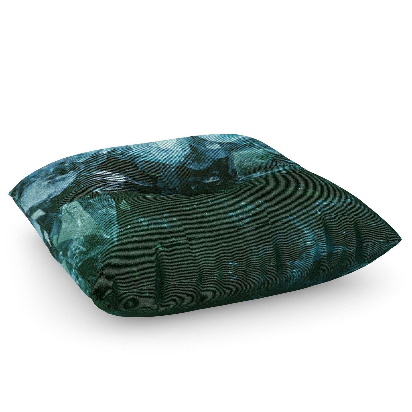 Leah Flores Aquamarine Gemstone Floor Pillow Square