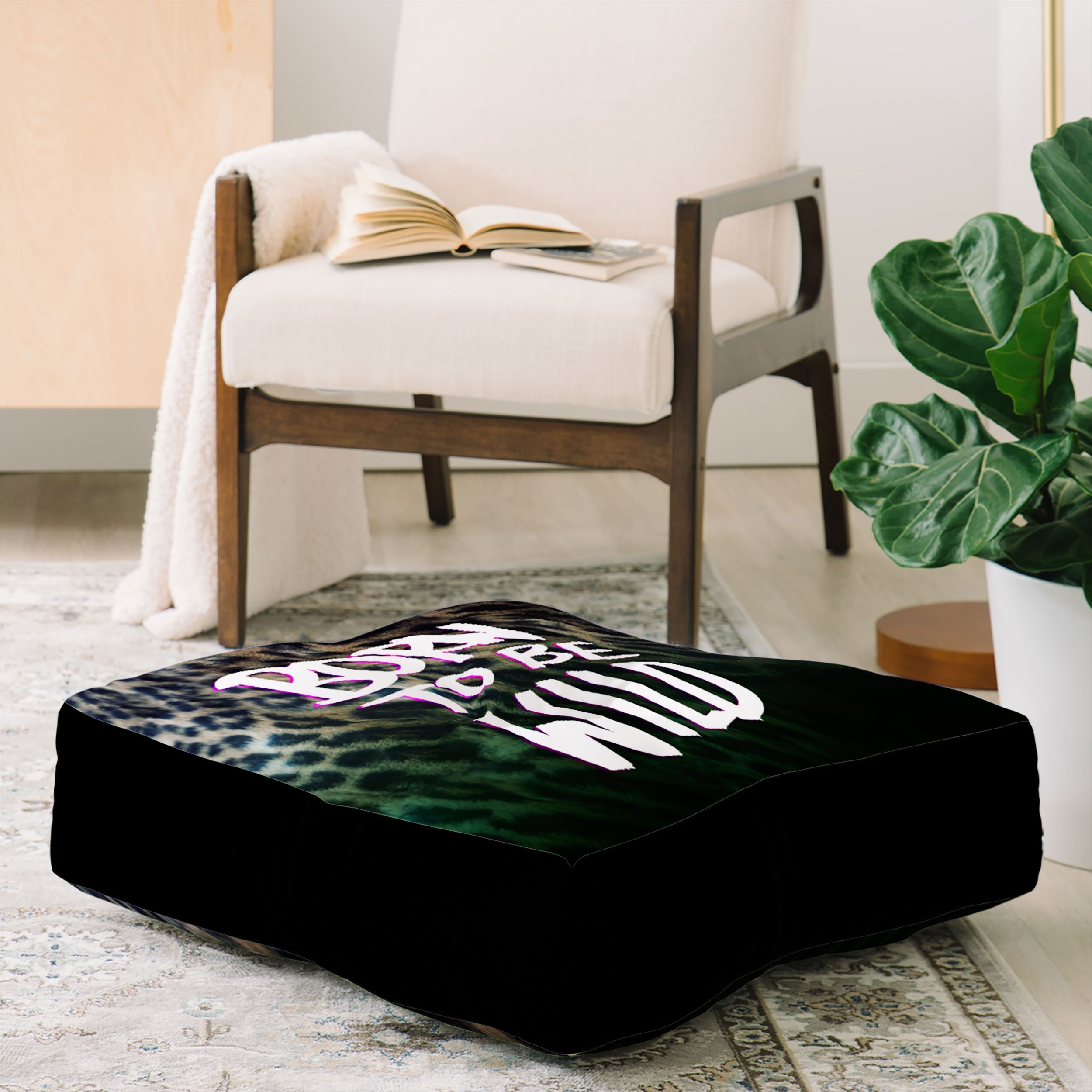 Leah Flores Born To Be Wild Floor Pillow Square