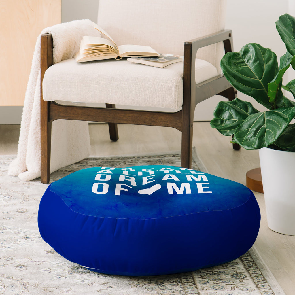 Leah Flores Dream Blue Floor Pillow Round