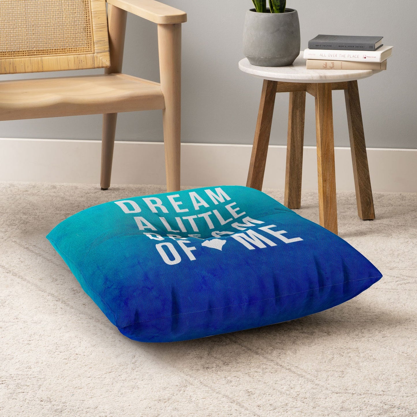 Leah Flores Dream Blue Floor Pillow Square