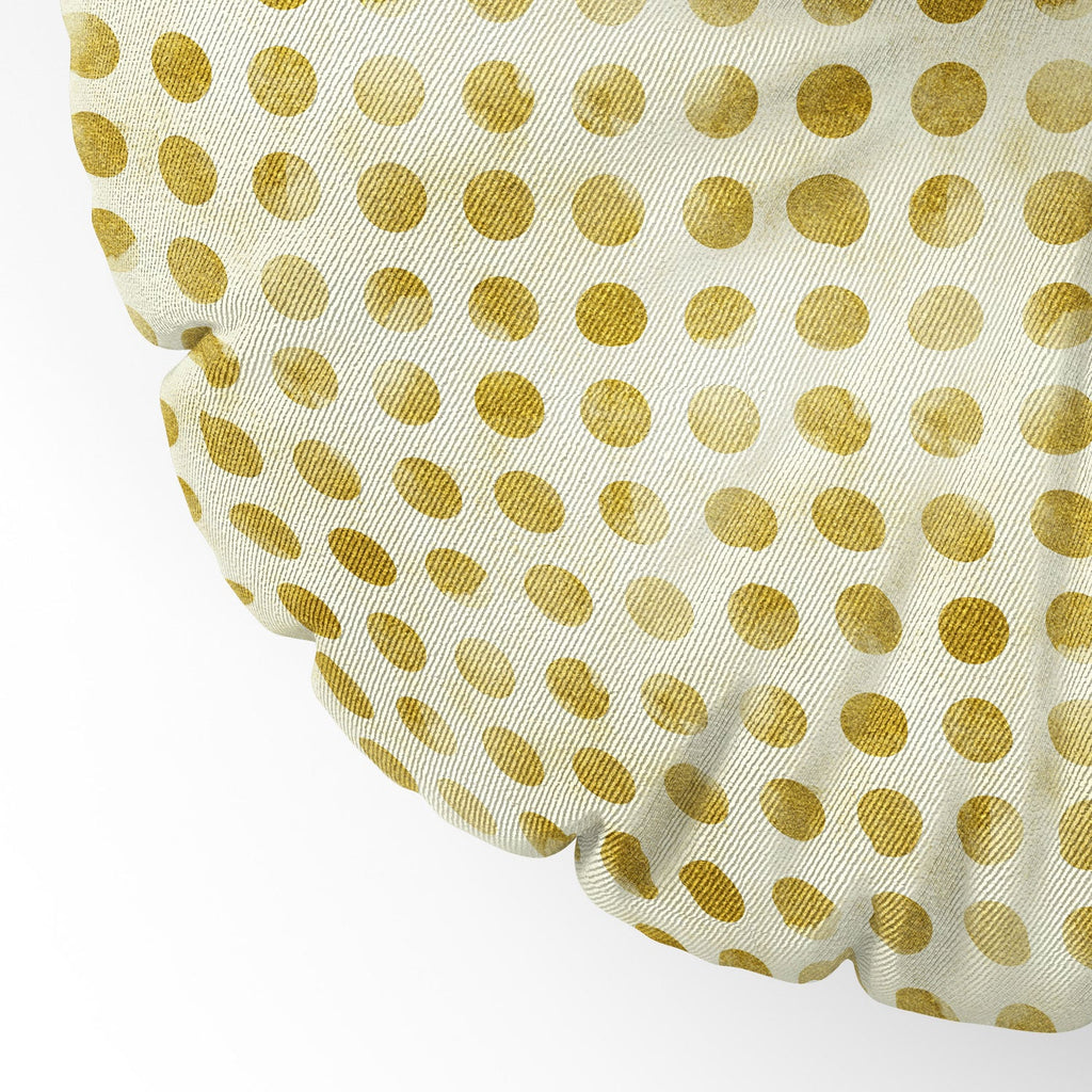 Leah Flores Gold Confetti Floor Pillow Round