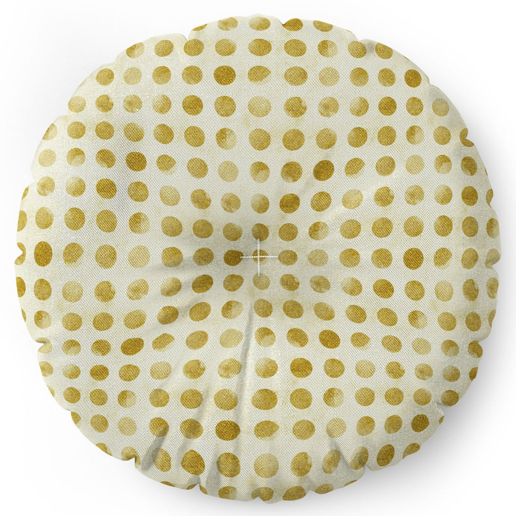 Leah Flores Gold Confetti Floor Pillow Round