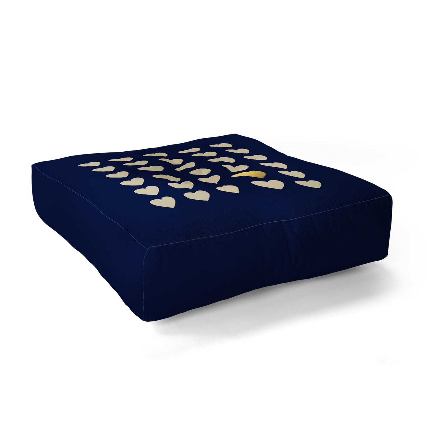 Leah Flores Gold Heart Floor Pillow Square