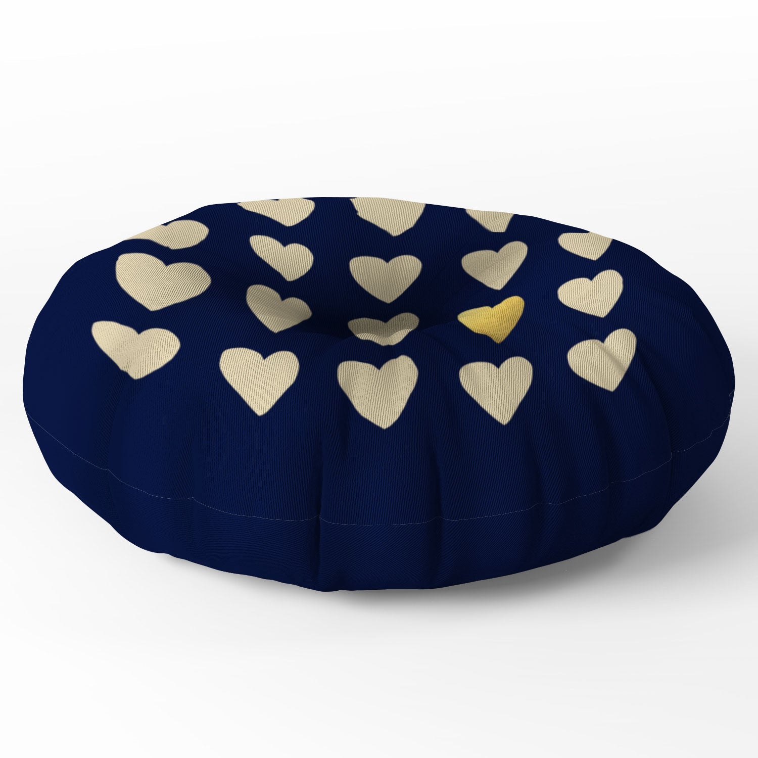Leah Flores Gold Heart Floor Pillow Round