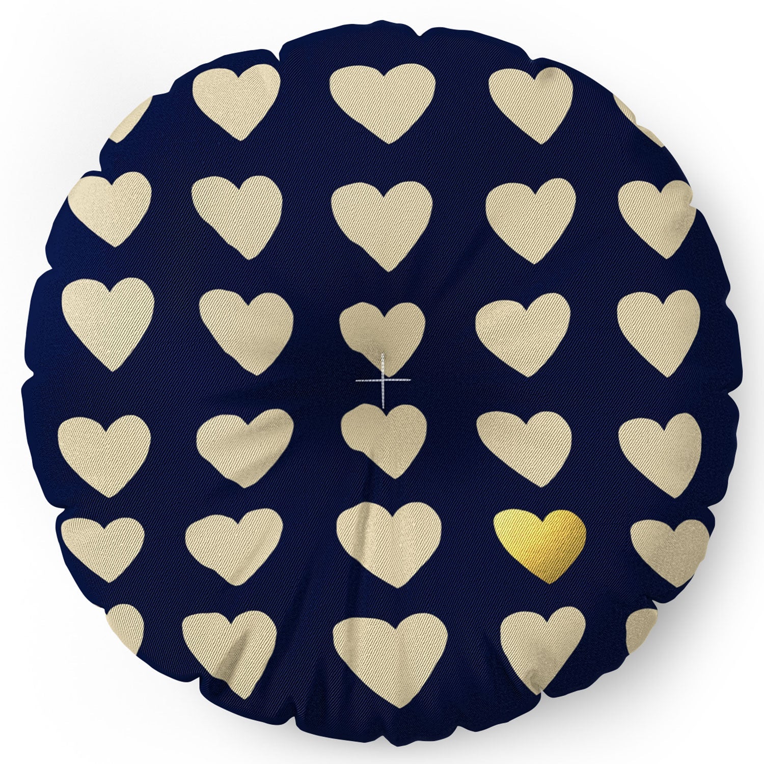 Leah Flores Gold Heart Floor Pillow Round