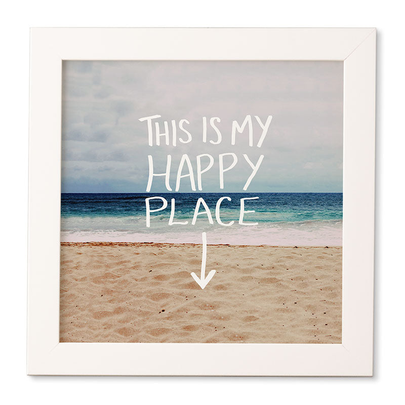 Leah Flores Happy Place X Beach Framed Wall Art