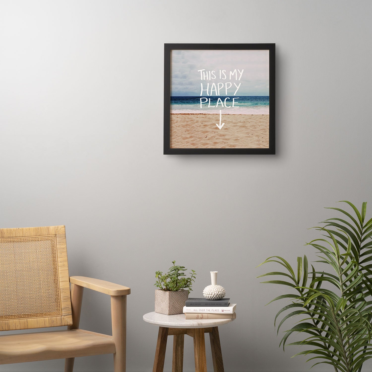 Leah Flores Happy Place X Beach Framed Wall Art