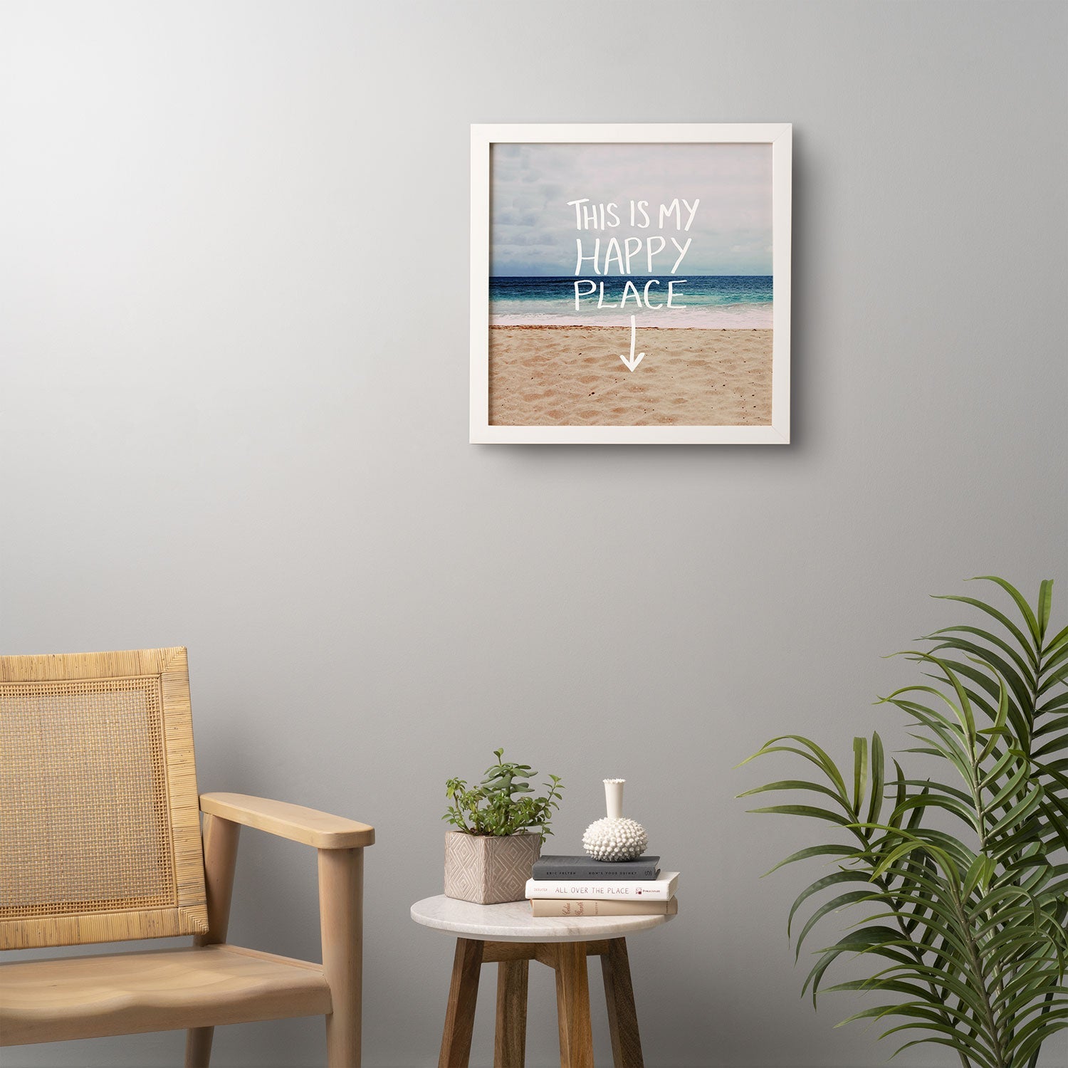 Leah Flores Happy Place X Beach Framed Wall Art