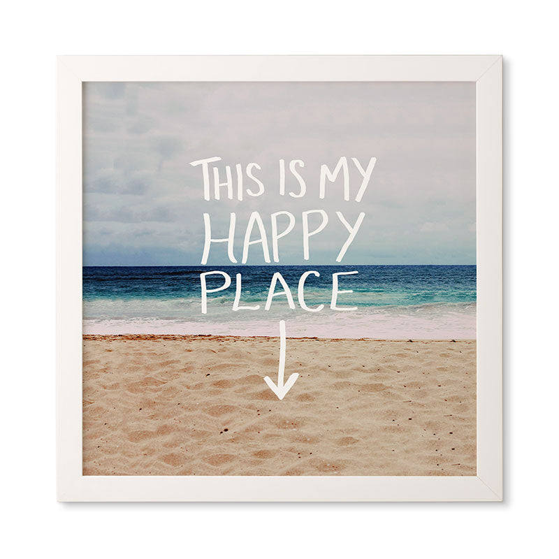 Leah Flores Happy Place X Beach Framed Wall Art