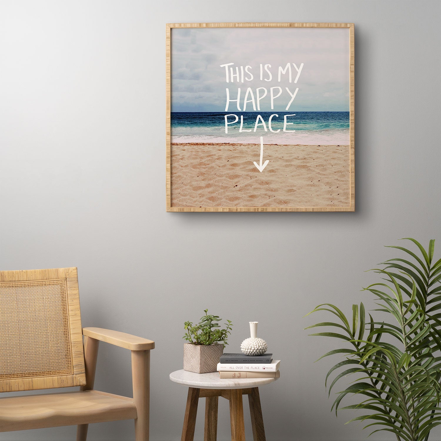 Leah Flores Happy Place X Beach Framed Wall Art
